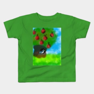 New fruits for the pigeon - Digital Landscape Painting Kids T-Shirt